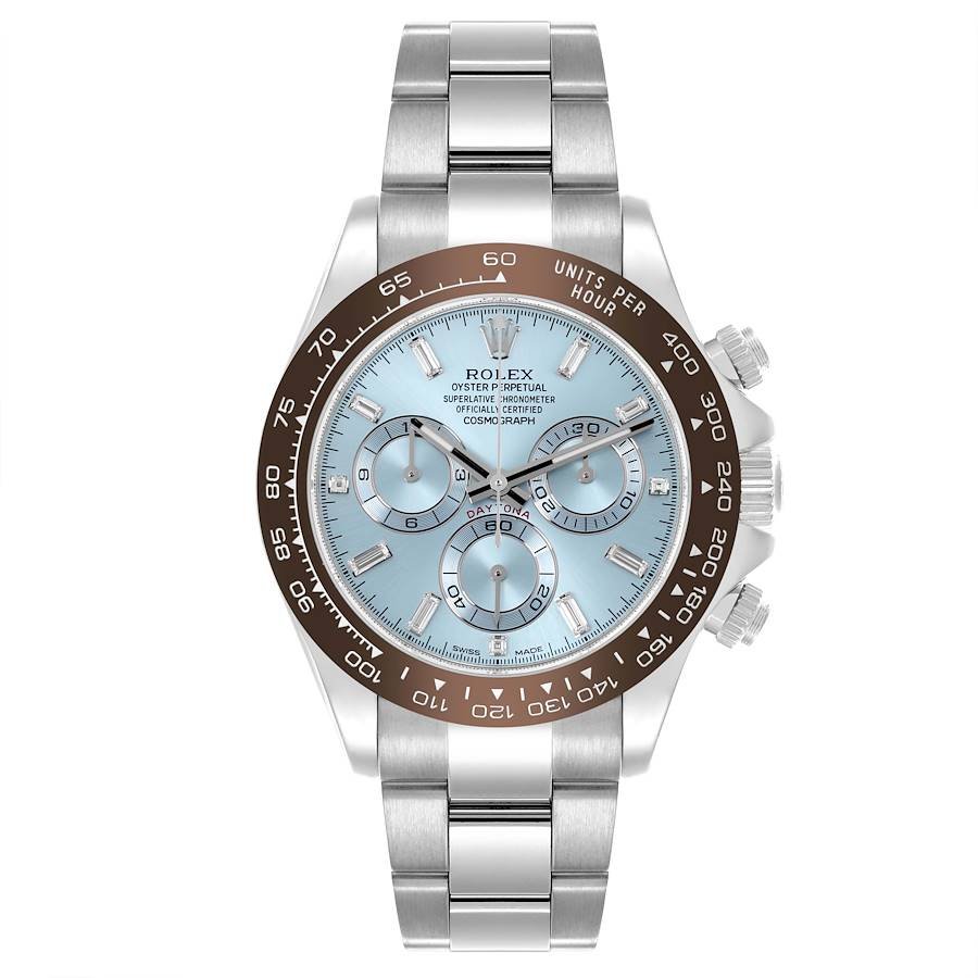 116506pl-1.jpg Rolex Daytona Ice Blue Diamond Dial Platinum Chronograph Watch 116506 - Image 1