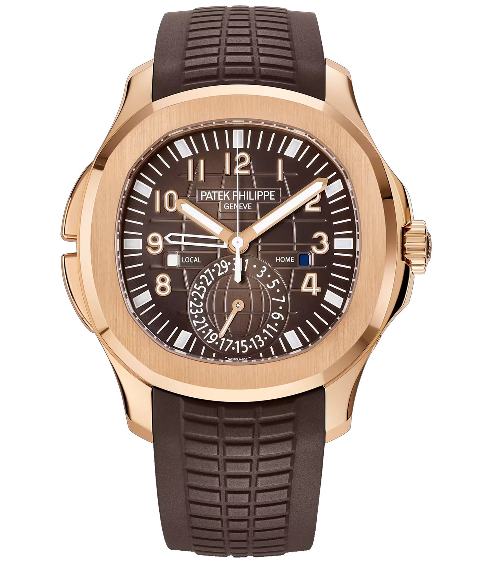 5164-1.jpg 41mm Travel Time 18k Rose Gold Sunburst Brown Dial - Image 1