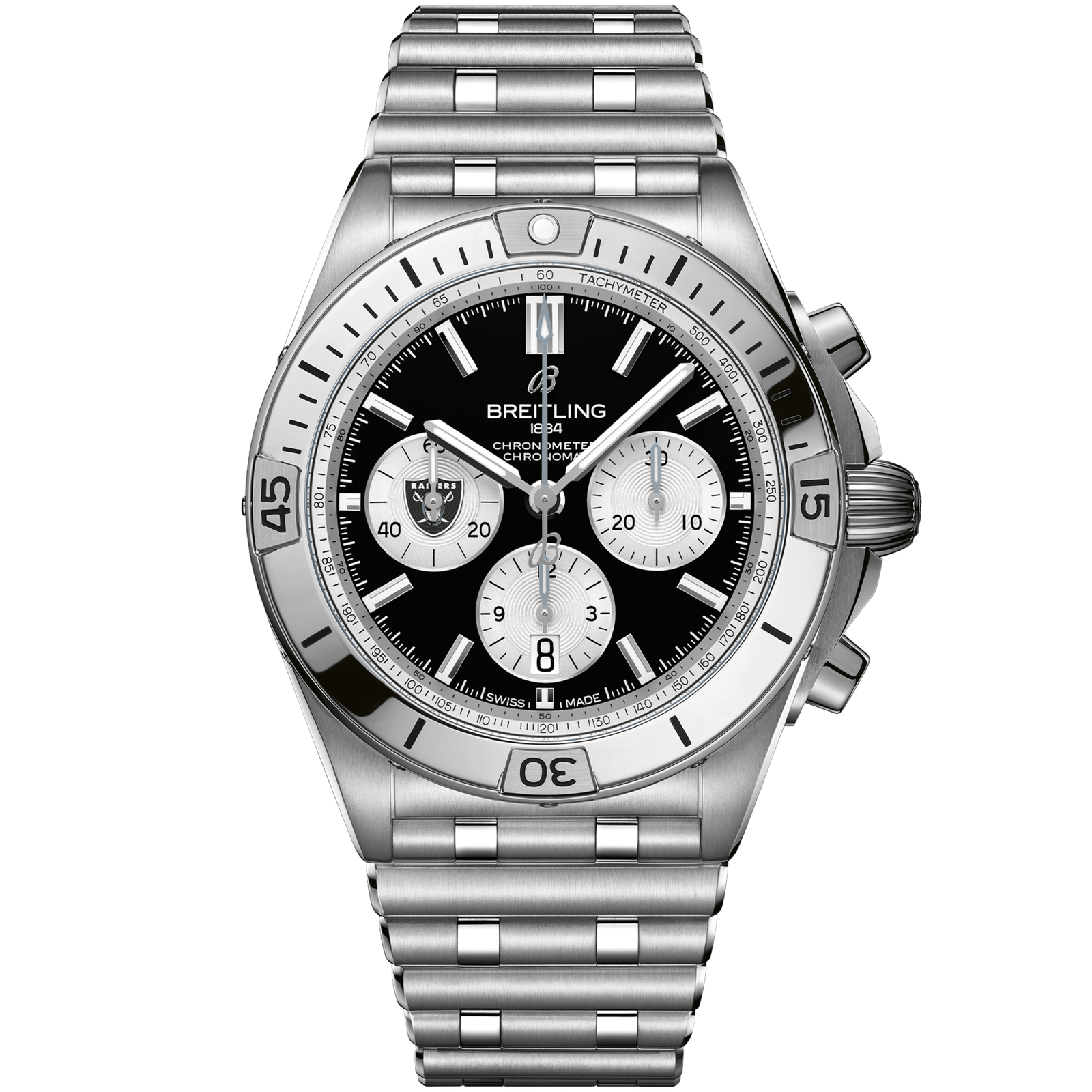 Chronomat_B0142_AB01342B1B1A1_STEEL_LAS_VEGAS_RAIDERS_DIGITAL-scaled-1.png Chronomat B01 42 NFL Las Vegas Raiders Edition AB01342B1B1A1 - Image 1