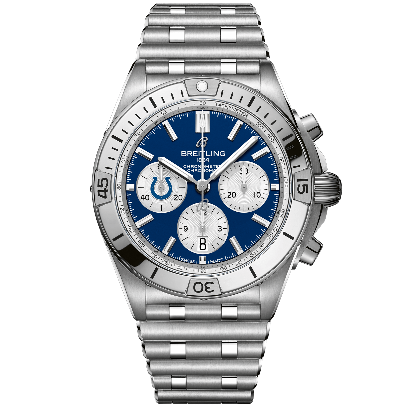 Chronomat_B0142_AB01342B1C2A1_STEEL_INDIANAPOLIS_COLTS_DIGITAL-scaled-1.png Chronomat B01 42 NFL Indianapolis Colts Edition AB01342B1C2A1 - Image 1