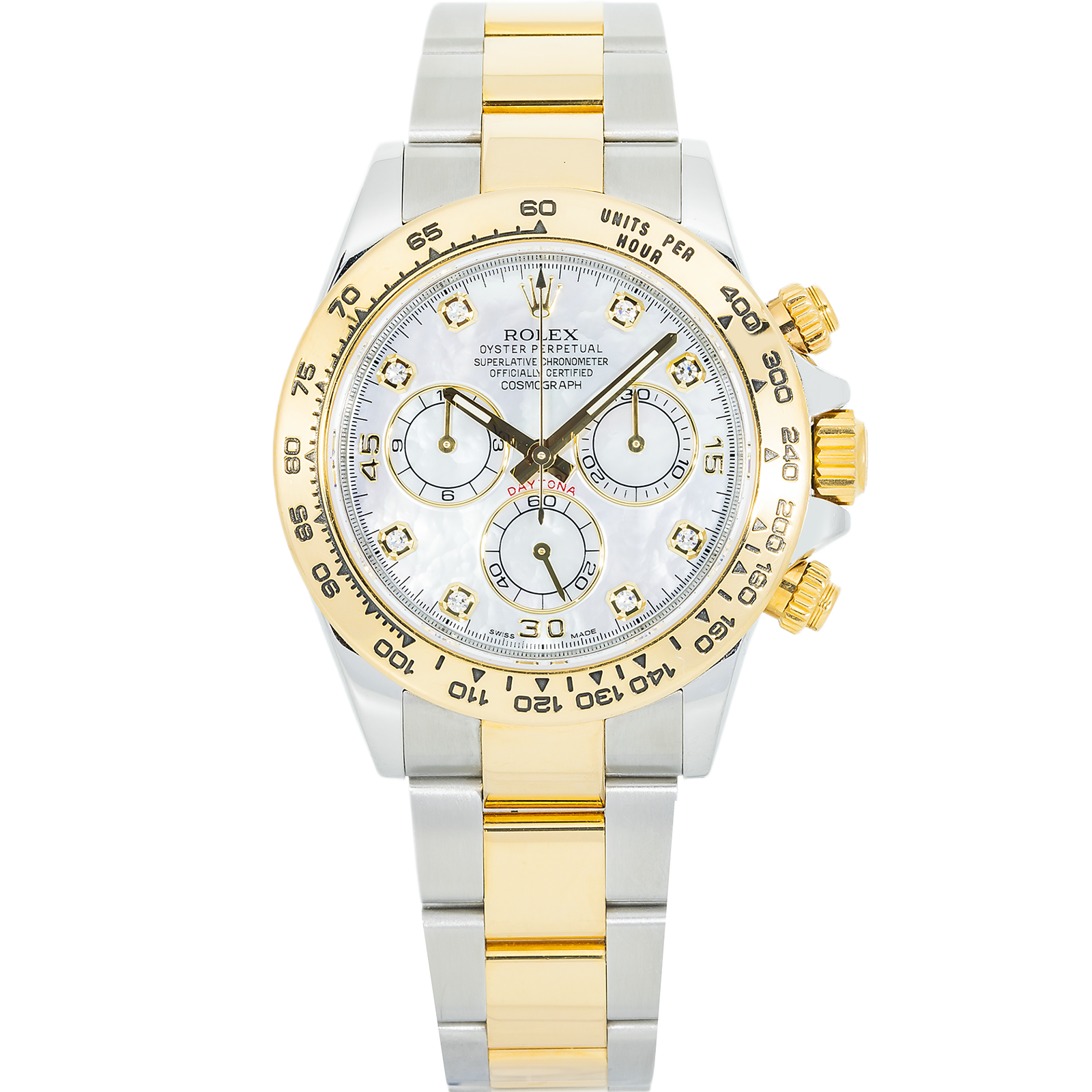 IMG_0280.png Rolex Daytona 116503 – Two-Tone 18k Yellow Gold & Stainless Steel Mother of Pearl Diamond Dial - Image 1