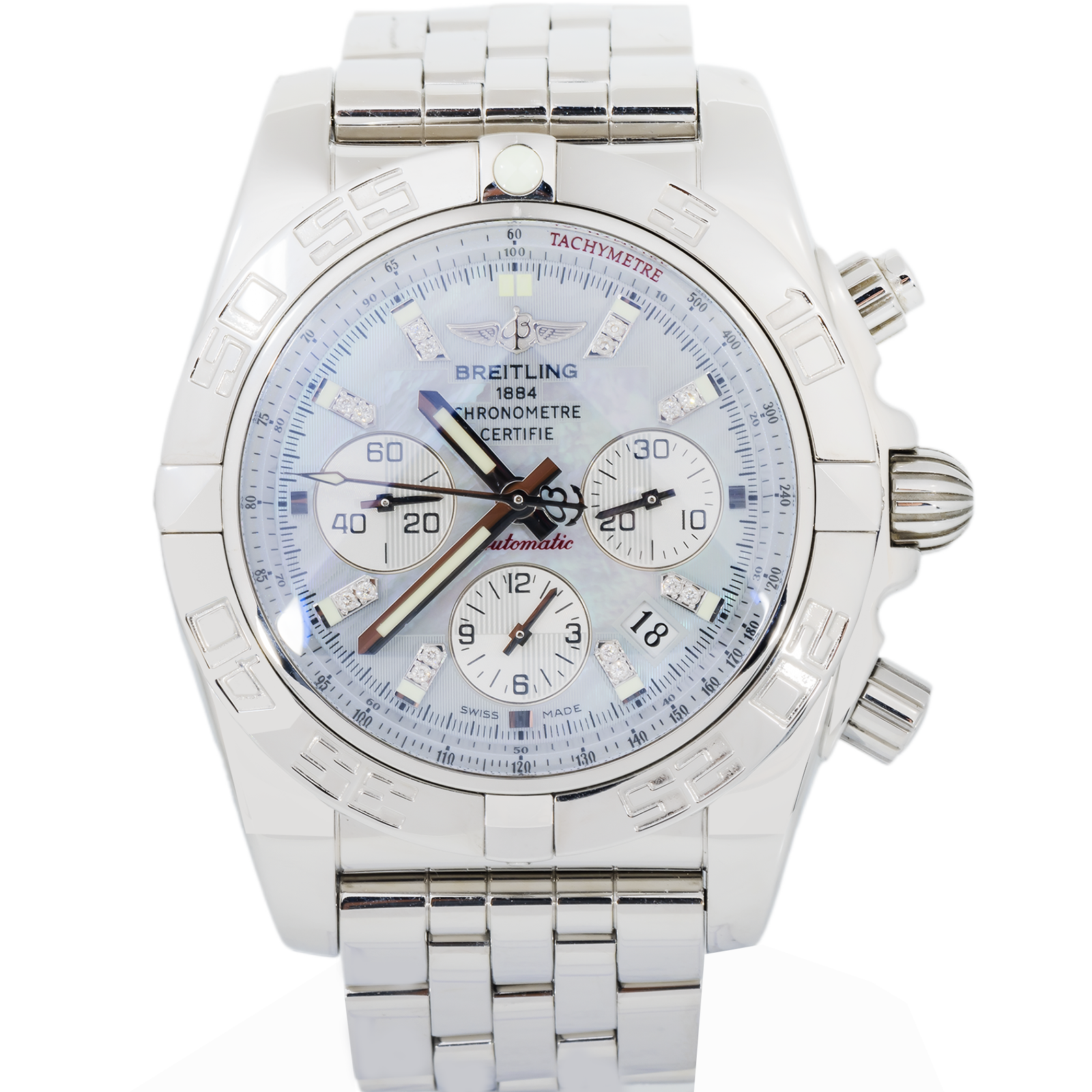 IMG_6189.png Breitling Chronomat 44 AB0110 – 44mm White Dial Automatic Chronograph - Image 1