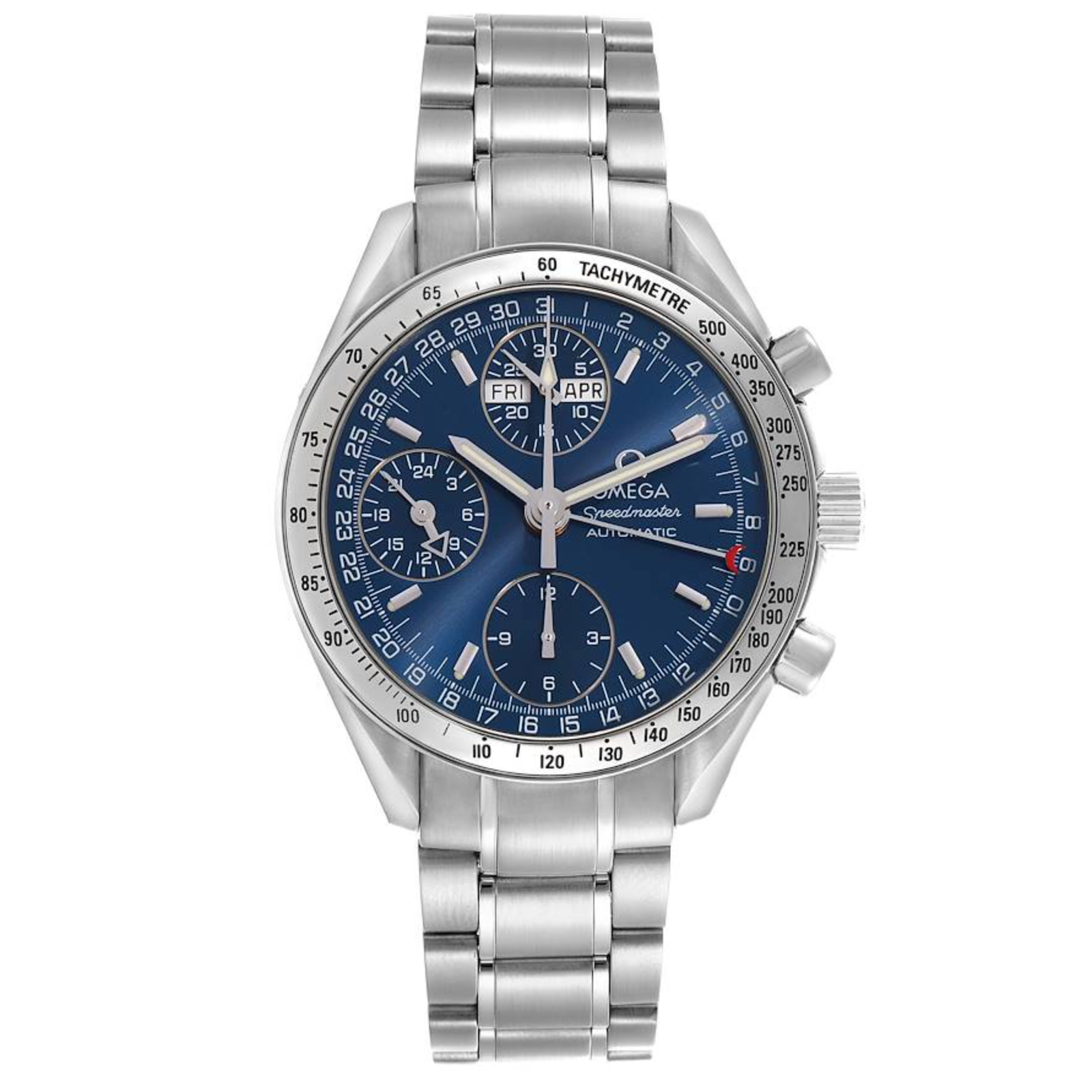 Pre-Owned-Omega-Speedmaster-Day-Date-3523_80_00-39mm-Blue-Dial-with-Stainless-Steel-Bracelet-JD-Watches-NY.png Omega Speedmaster Day-Date 3523.80.00 – 39mm Blue Dial with Stainless Steel Bracelet - Image 1