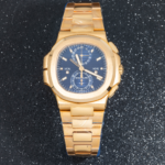 Patek Philippe Nautilus 5990/1R-001 Travel Time Flyback Chronograph Rose Gold Blue Dial - Image 5