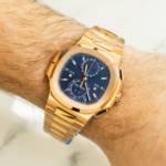 Patek Philippe Nautilus 5990/1R-001 Travel Time Flyback Chronograph Rose Gold Blue Dial - Image 6
