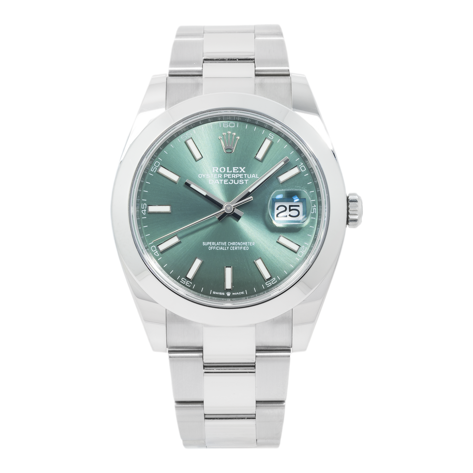 Pre-Owned-Rolex-Datejust-41-Mint-Green-Dial-126300-Steel-Mens-Watch-JD-Watches-NY.png Rolex Datejust 41 Mint Green Dial 126300 Steel Mens Watch - Image 1
