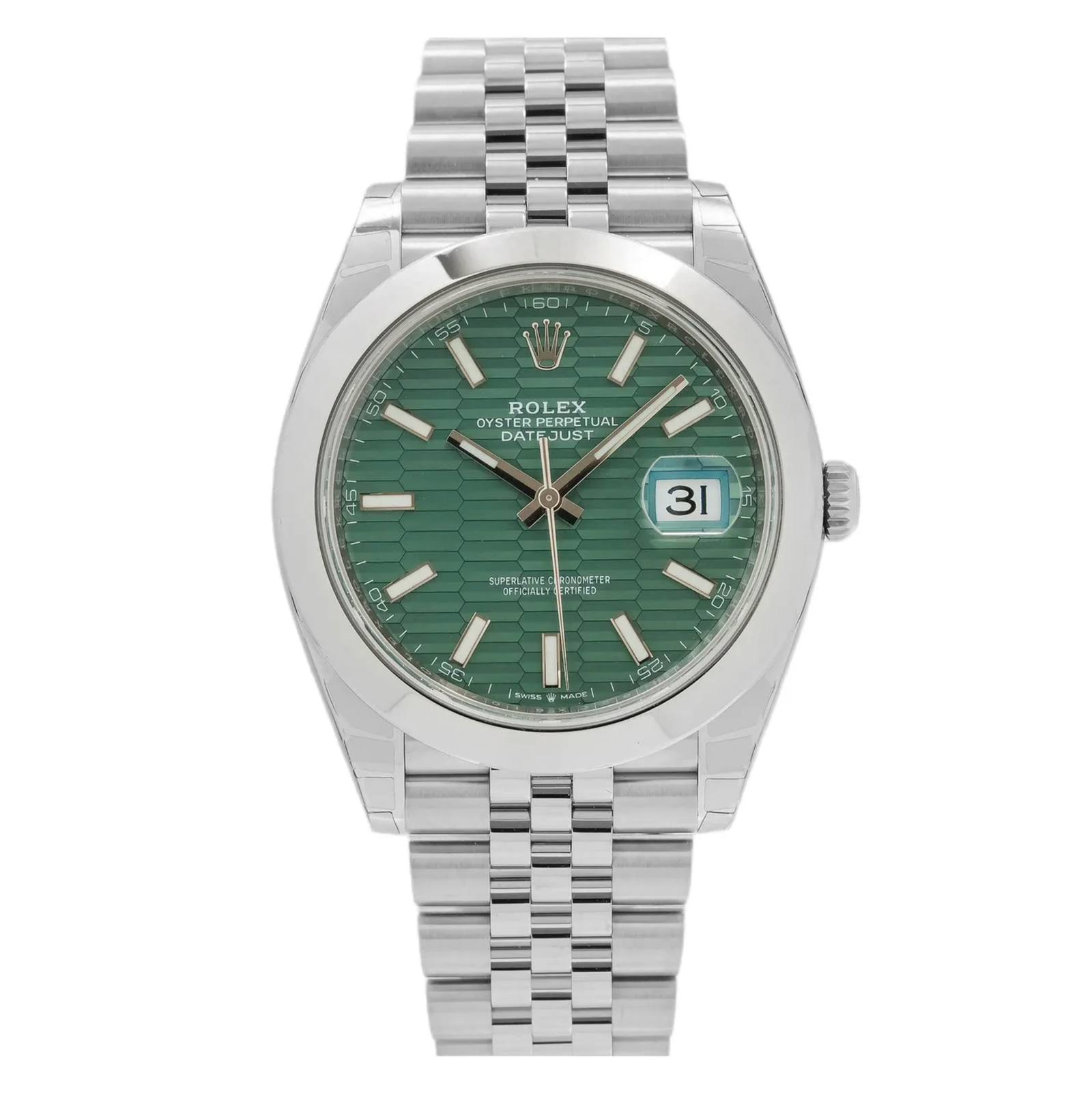 Pre-Owned-Rolex-Datejust-41-Oystersteel-with-Mint-Green-Fluted-Motif-Dial-and-Jubilee-Bracelet-Ref_-126300-JD-Watches-NY.png Rolex Datejust 41 – Oystersteel with Mint Green Fluted Motif Dial and Jubilee Bracelet Ref. 126300 - Image 1