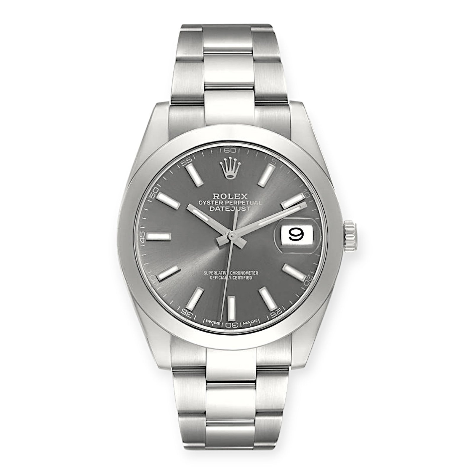 Pre-Owned-Rolex-Datejust-41-Slate-Dial-126300-Smooth-Bezel-Steel-Mens-Watch-JD-Watches-NY.jpg Rolex Datejust 41 Slate Dial 126300 Smooth Bezel Steel Mens Watch - Image 1