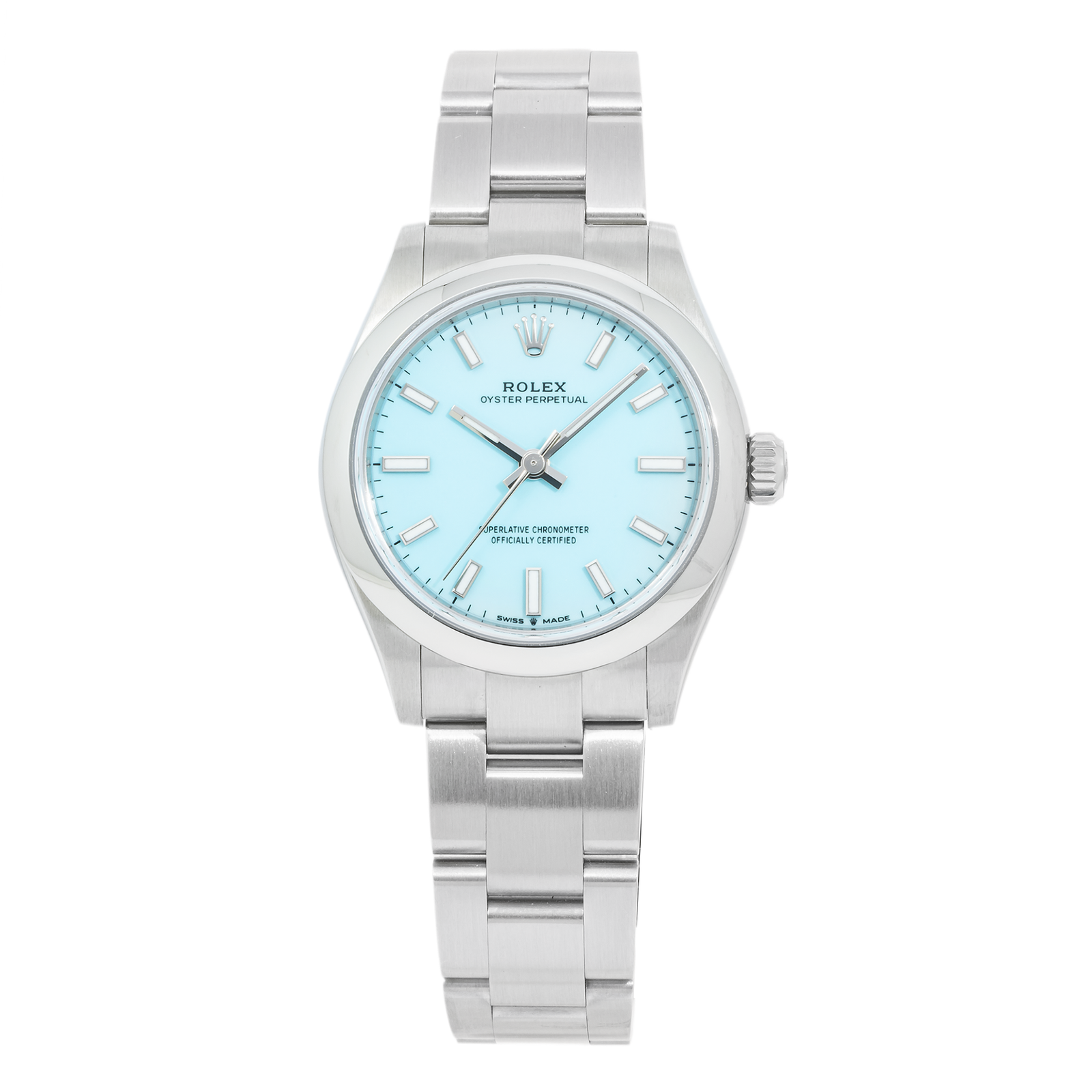 Pre-Owned-Rolex-Oyster-Perpetual-31mm-with-Turqouise-Blue-Dial-277200-Oyster-Bracelet-JD-Watches-NY.png Rolex Oyster Perpetual 31mm with Turqouise Blue Dial 277200 Oyster Bracelet - Image 1