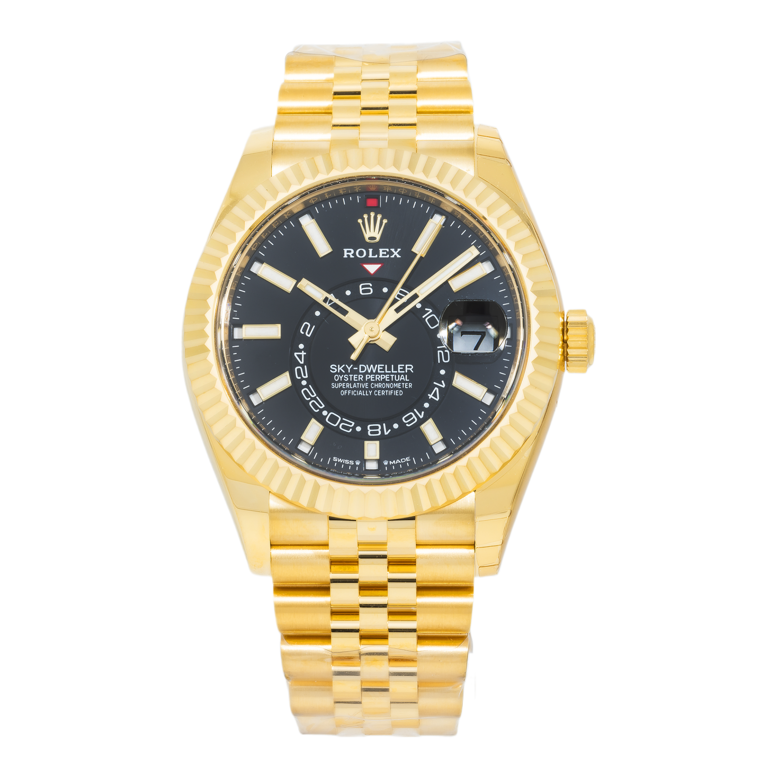 Pre-Owned-Rolex-Sky-Dweller-336938-42mm-18k-Yellow-Gold-Champagne-Dial-Oyster-Bracelet-Mens-Watch-Year-2023-to-2025-JD-Watches-NY.png Rolex Sky-Dweller 336938 42mm 18k Yellow Gold Champagne Dial Oyster Bracelet Men’s Watch - Image 1