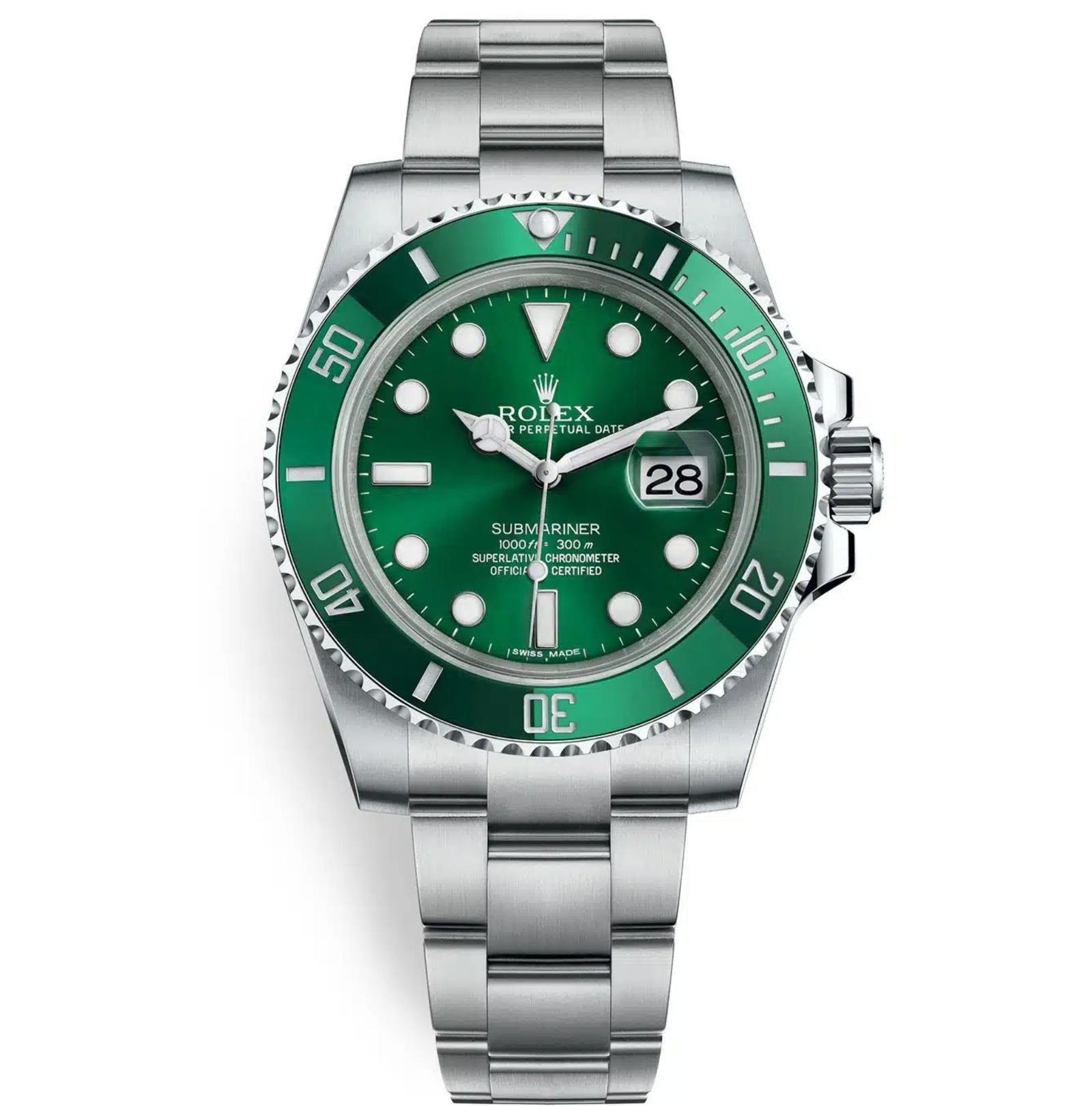 Pre-Owned-Rolex-Submariner-Stainless-Steel-Green-Dial-Green-Ceramic-Bezel-116610LV-Hulk-JD-Watches-NY.png Rolex Submariner Stainless Steel Green Dial Green Ceramic Bezel 116610LV (Hulk) - Image 1
