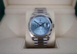 Rolex Day-Date 40 Platinum Ice Blue Diamond Dial & Smooth Bezel President Bracelet 228206 - - Image 2